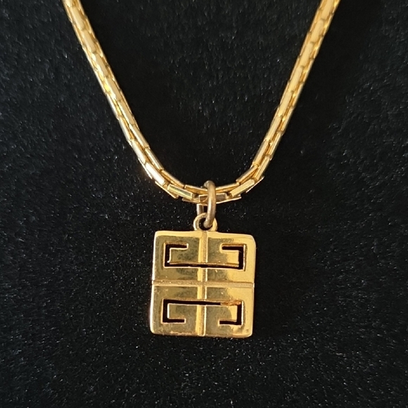 Givenchy Gold Necklace with Square Pendant - Picture 1 of 3
